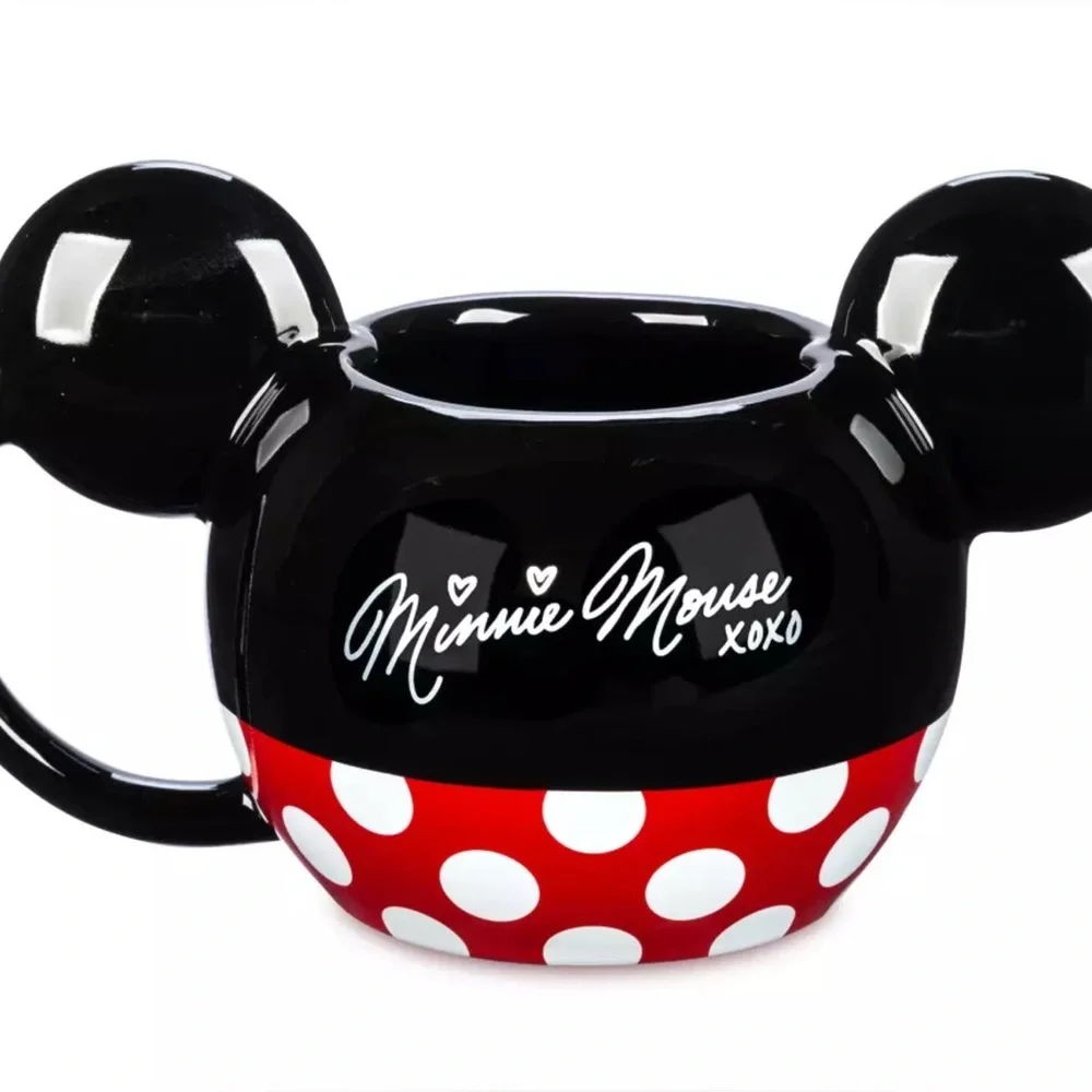 Disney Minnie Mouse XOXO Ceramic 3D Ears Red Polka Dot Mug Cup 20oz